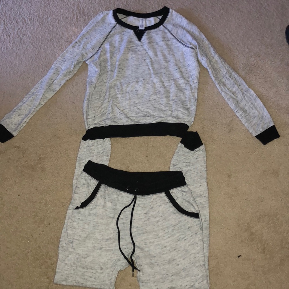 Black and gray sweats